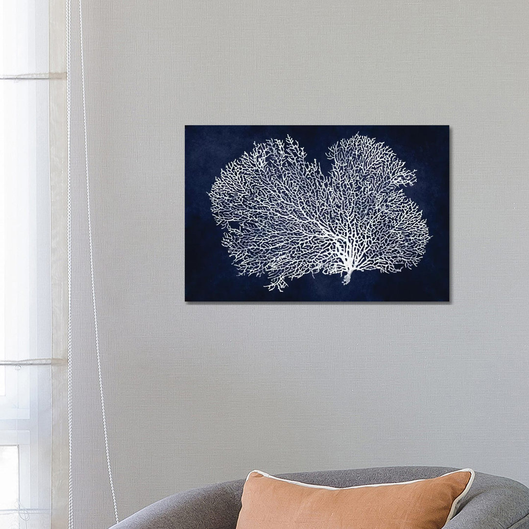 Sea Fan On Indigo Blue II - Print on Canvas