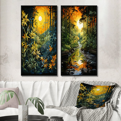 «Asian Art Bamboo Whisper», 2 pièces