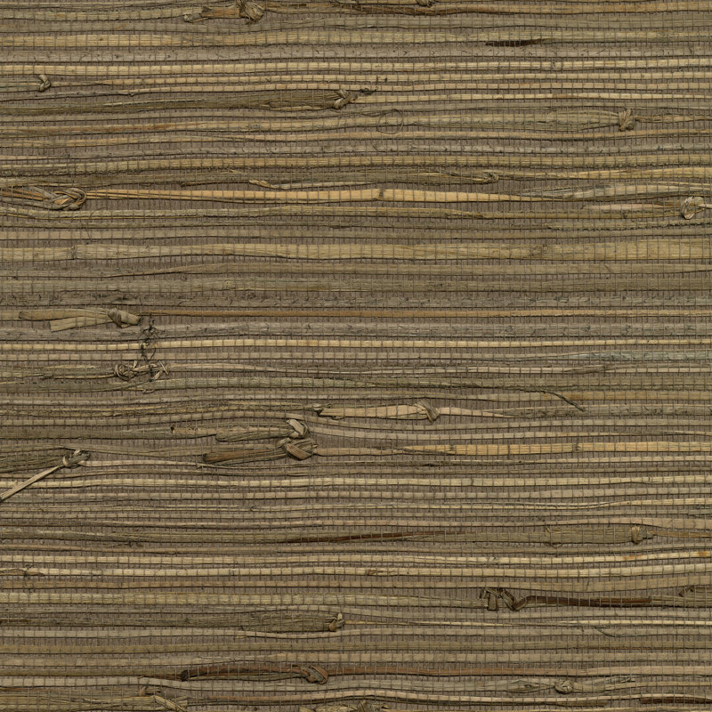 Anhui Grass Cloth Wallpaper Roll, Brown