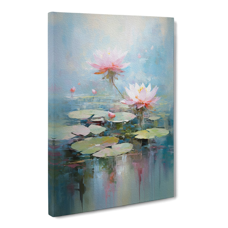 Lotus Flower Impressionism No.3 - Wrapped Canvas, 76cm H x 50cm W x 3cm D