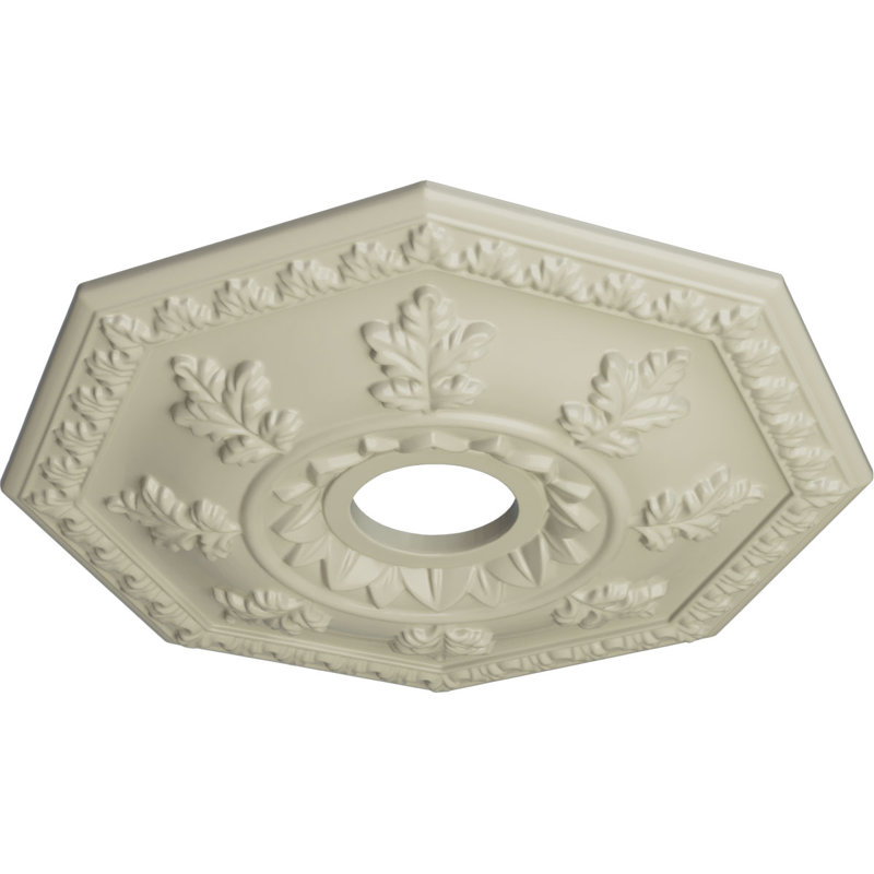 Médaillon de plafond Endurathane Edinburgh, DE 18 po x P 1 3/4 po (convient aux auvents jusqu'à 5 1/4 po), fini cuivre poli peint à la main