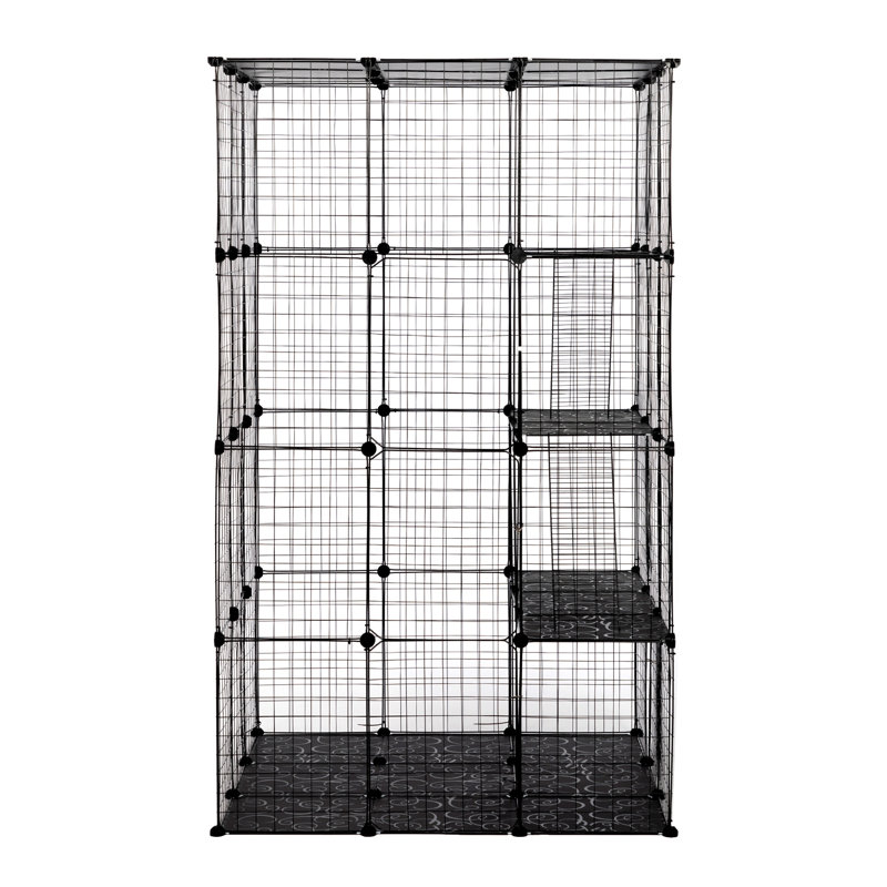 Cage à chat à 3 niveaux