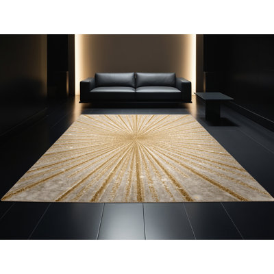 Tapis abstrait moderne et contemporain lavable à la machine Ritner New Years