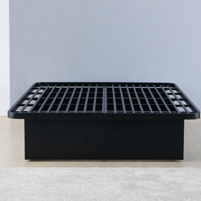 Modern Style Heavy Duty Queen Size Platform Bed Frame Made With Metal And16 Inch Height In Black