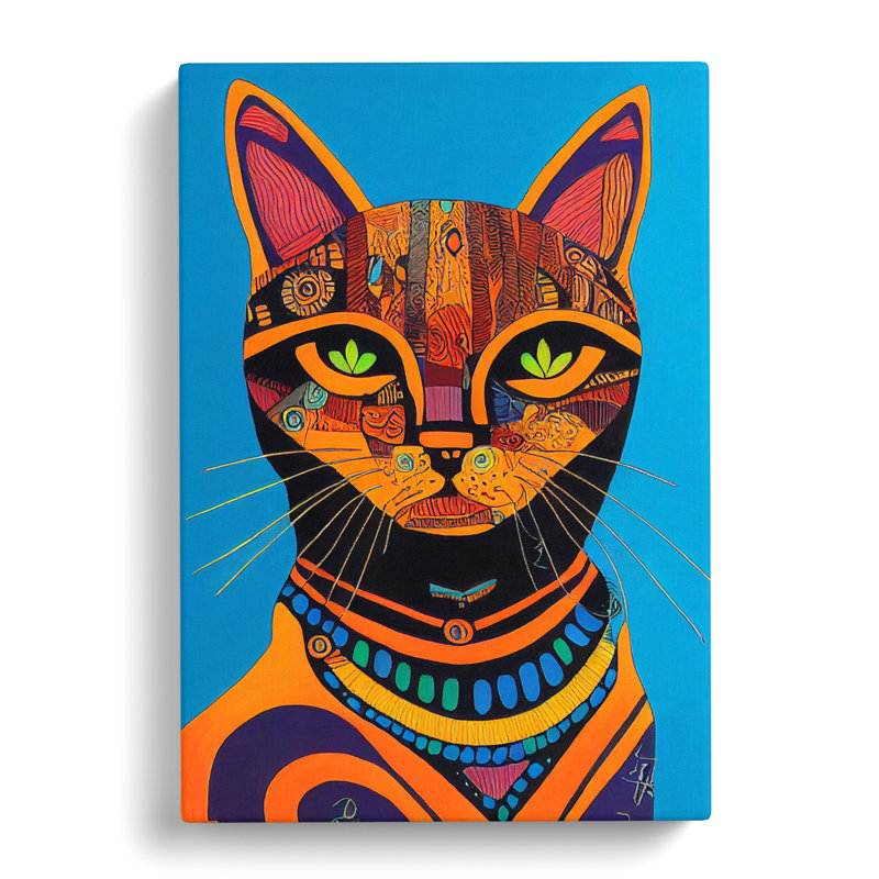Cat African - Wrapped Canvas, 50cm H x 35cm W x 3cm D