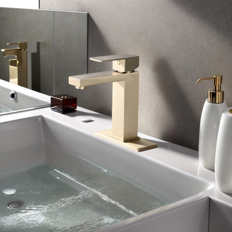Single-handle Bathroom Faucet, Brushed Gold