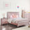 Ensemble de chambre à coucher complète en bois 3 pièces Annistyn