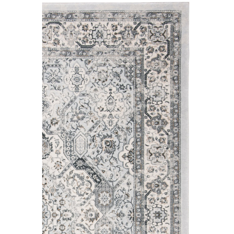 Delmer Performance Oriental Rug, Square 5'3"