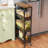 Slim Rolling Storage Cart With Wooden Top For Small Spaces (Maximize Kitchen Organization And Style)