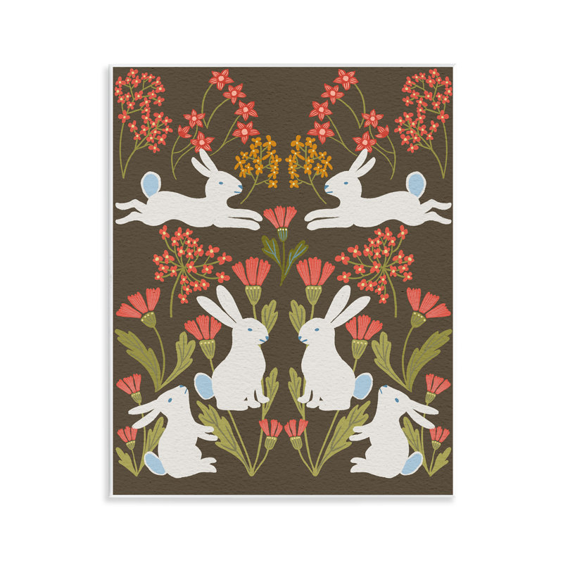 «Wild Spring Blooms & Rabbits», art mural par Regina Moore