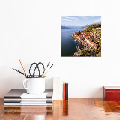 Aerial View Of Bellagio On Lake Como, Italy by Matteo Colombo - Wrapped Canvas Print
