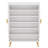 29.6” White & Gold Wooden Shoe Cabinet With Doors-1956277078
