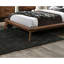 Grand lit en bois de noyer massif, lit plateforme moderne de style Mid-Century avec tête de lit à oreilles en tissu et pieds en angle effilés, couleur de matelas, tête de lit à panneau, style,-1520190165