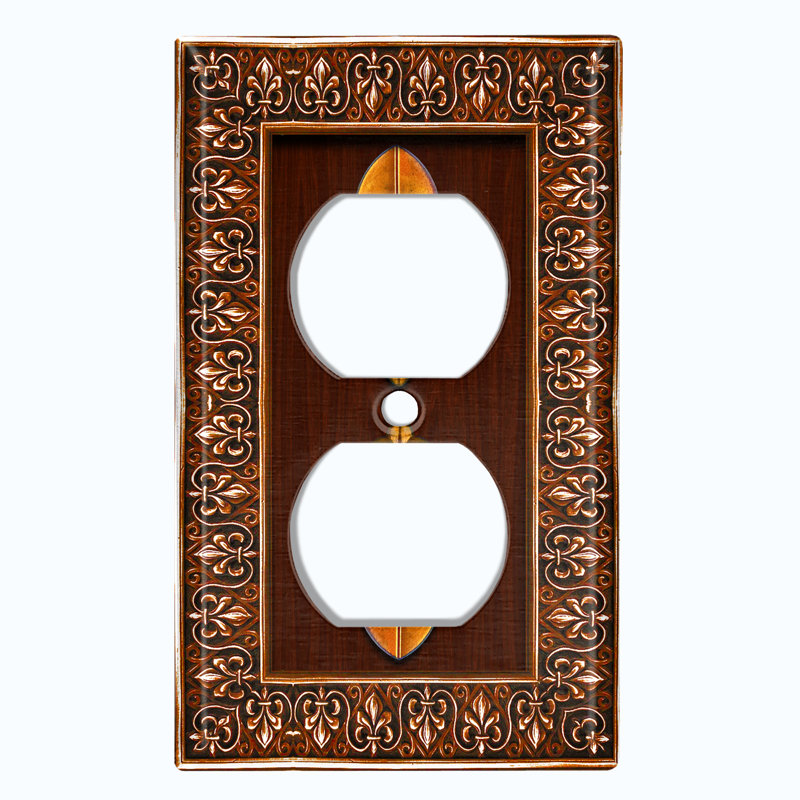 Patterned 2 - Gang Duplex Outlet Standard Wall Plate