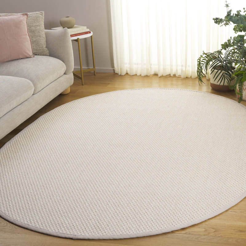 Tapis de couleur unie en fibre de sisal Chaidez, Ovale 6 pi x 8 pi