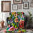 Vibrant Floral Vortex Throw Blanket-395233275