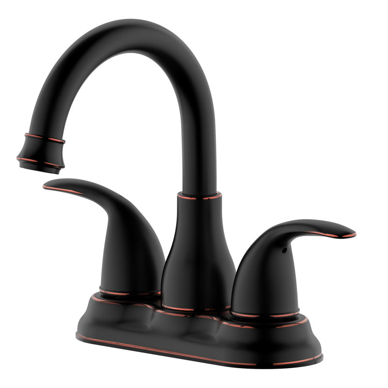 Oil Rubbed Bronze 4-Inch Centerset Bathroom Faucet with Pop-Up Drain