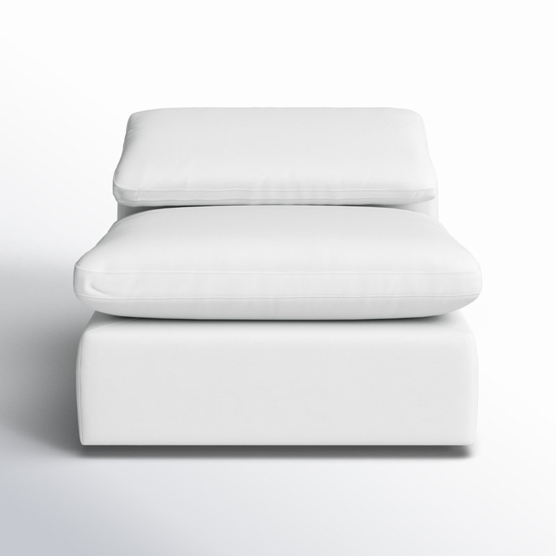 Fauteuil de chambre rembourré Wonardo, Tissu en coton blanc