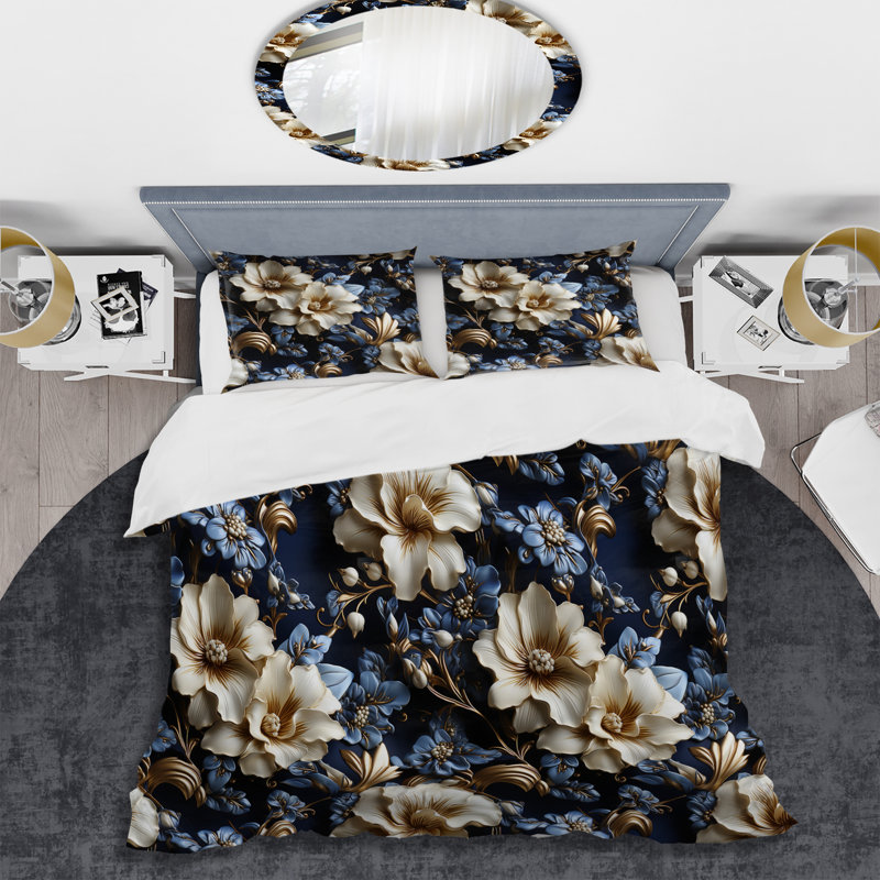 Ensemble de housse de couette Regal Baroque Flourish Victorian, Housse de couette simple + 1 taie décorative stan