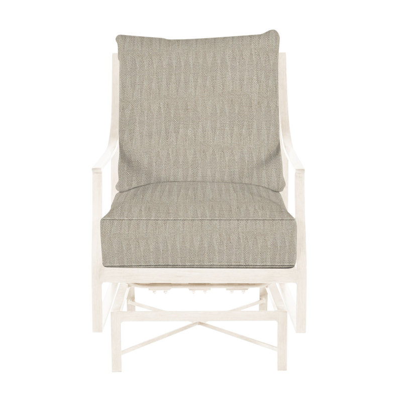 Monaco Patio Chair with Cushions, Welt, Slate Gray, Herringbone Sand