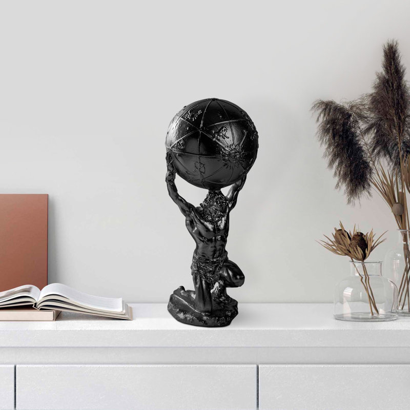 Hand-Painted Decorative Object, Black, 5.1 x 12.2 x 5.1 inches | 100% Polyester, Unique Color Variations, Perfect Accent for Home Decor | Ideal for Living Room, Office, and Creative Spaces