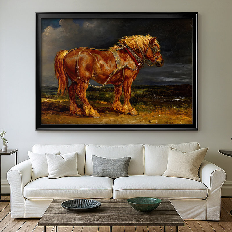 Portrait d'une charrette à cheval-James Ward, toile tendue avec châssis-c. début du 19e siècle, 26,5 x 36,5, Toile avec cadre