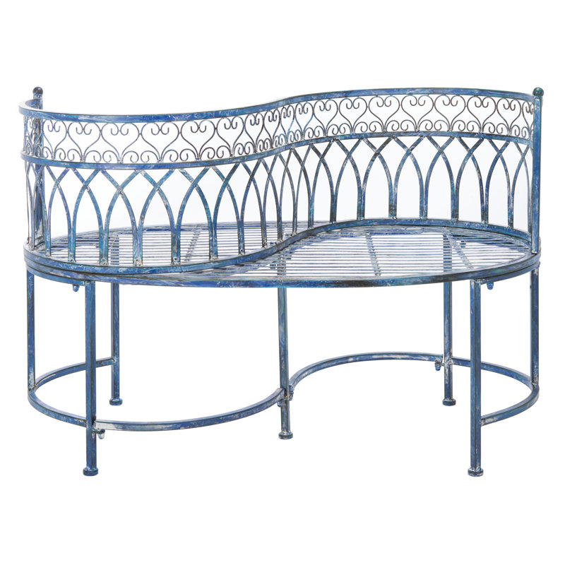 Banc tête-à-tête en fer Yelverton, Bleu antique