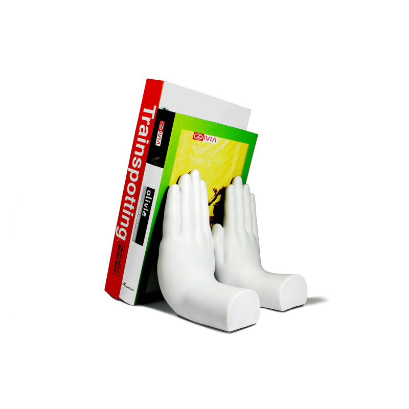 Modern & Contemporary Resin Non-Skid Bookends, White