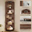 Bibliothèque 71,65 "de haut à 6 niveaux de style brun rustique pour coin salon, bureau, chambre à coucher