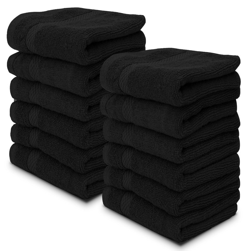 Essuie-mains 100% coton Aldene, Noir