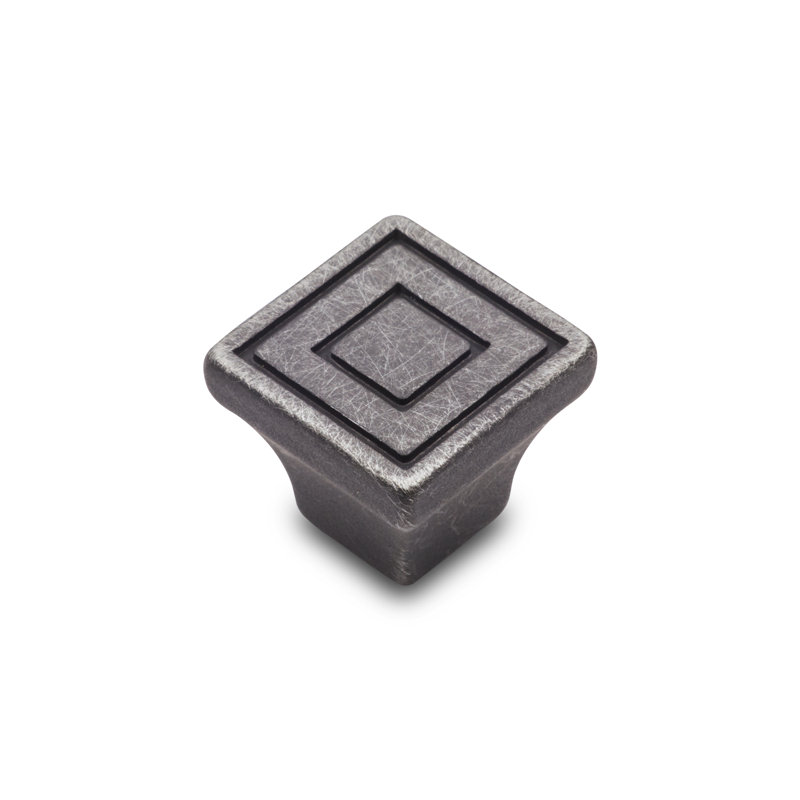 CK Series Square Knob, Small, Distressed Nickel