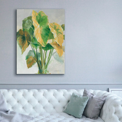 «Greenhouse Palm 1 Teal and Gold C» par Danhui Nai, art mural sur toile
