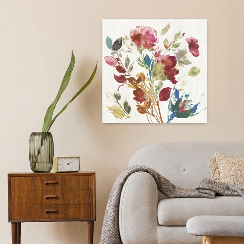 Art floral rétro, rétro, délicat et élégant, H 24 po x l 24 po