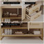 Meuble-lavabo moderne de 36 po avec lavabo vasque en céramique, armoire d'appoint dorée