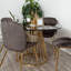 Carpenter Pedestal Marble Dining Table With Birdcage Style Legs-38039163-40917288-90493227