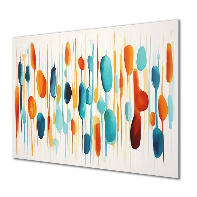 «Walking In The Autumn Woods - Abstract Wall Art Living Room», Pas de métal encadré, H 16 po x l 32 po x P 1 po