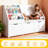 39"W Kids Bookcase With Soft Cushion, 3 Drawers, 3 Shelves & Removable Wheels & Toy Storage