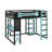 Full-Size Wooden Loft Bed With Desk, Shelves, Power Outlet & USB/Type-C Ports, Plus LED Lighting-735421763