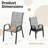 All-Weather Stackable Patio Chairs, Durable Textilene Fabric with Armrests, Sturdy Metal Frame, Ergonomic Quick-Dry Outdoor Dining Chairs for Backyard & Poolside(Gray, 8pcs)-109080129-126637972