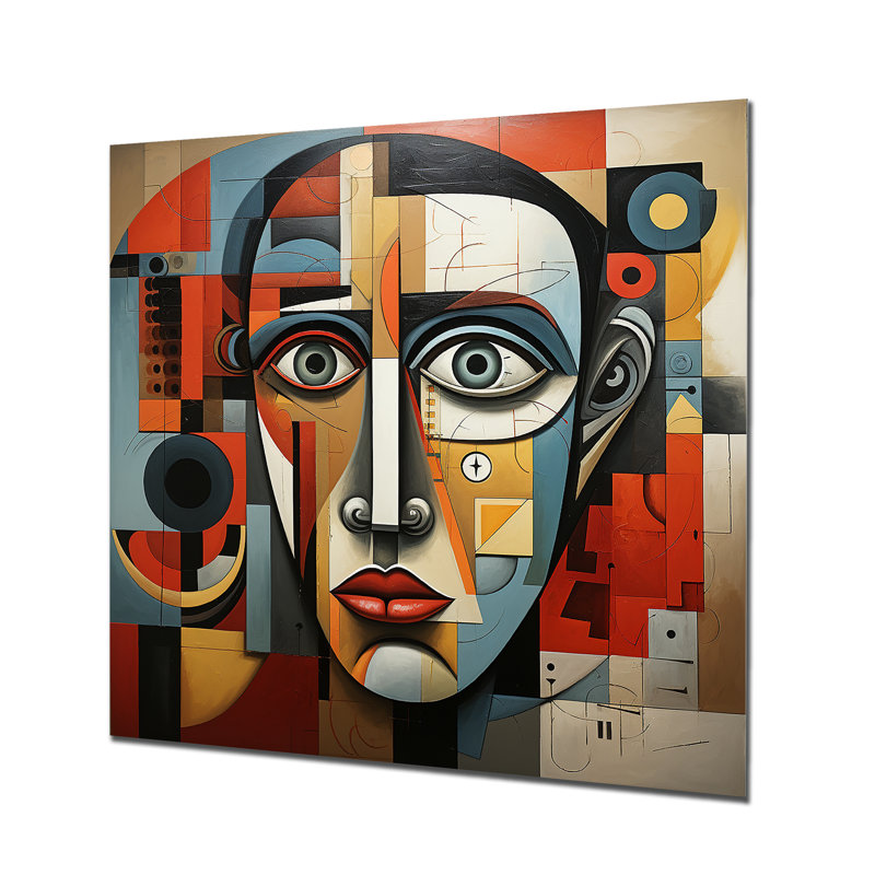 Pablo Picasso Cubism Portrait I - Art mural moderne en métal, H 16 po x l 16 po
