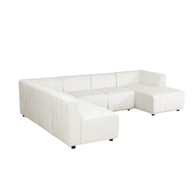 Canapé modulaire réversible 120 po en microfibre 120 pièces, Orienté à droite