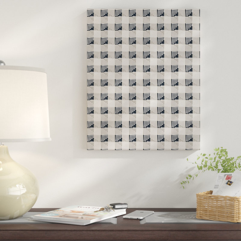 « horloge of pattern séville vichy », impression, H 20 po x l 16 po, Toile tendue