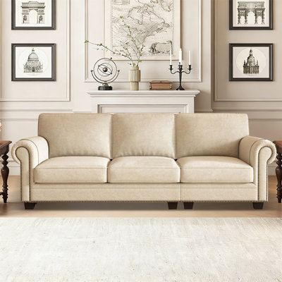 White cotton linen Modular Sofa cushion Loveseat