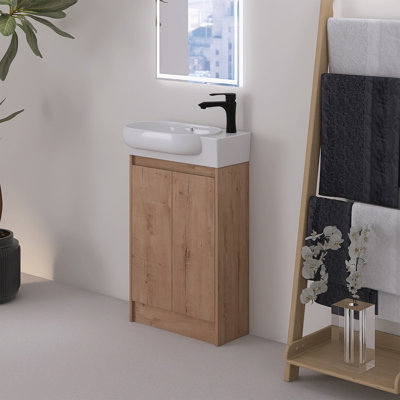 Lavabo de meuble-lavabo autoportant en céramique 23 po