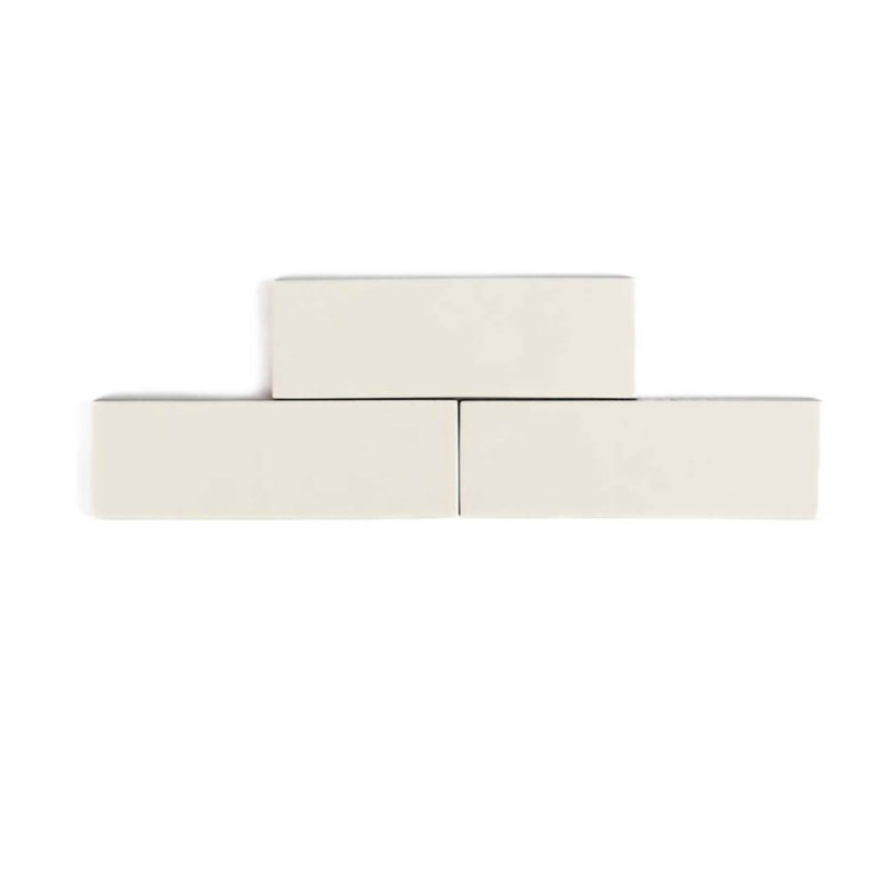 Carreau de mur en porcelaine brillante 2 "x 6" Galileo, Créma