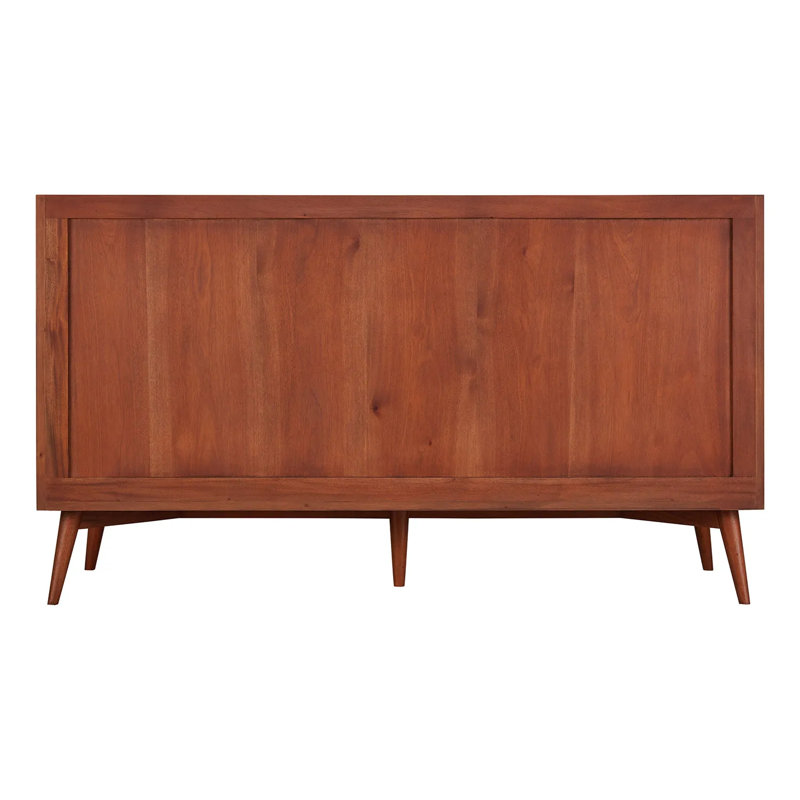 60" Novak Double Bathroom Vanity Set with Rectangular Undermount Sinks, Single-Hole, Feathered White Quartz, Natural Teak