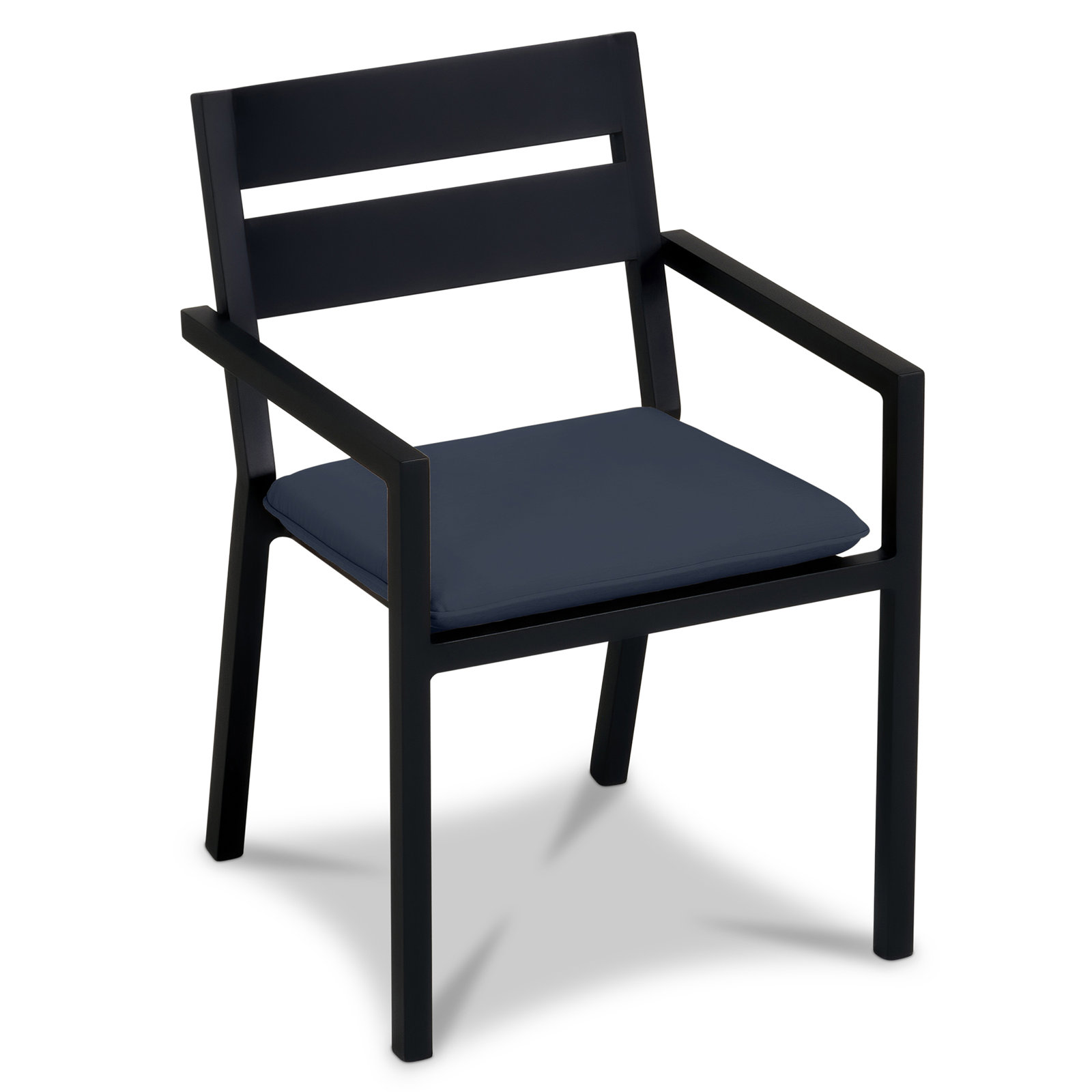 Vivant Stackable Sunbrella® Patio Armchair, Black, Spectrum Indigo