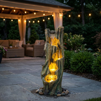Fontaine en cascade avec lumière DEL Rustic Farmhouse