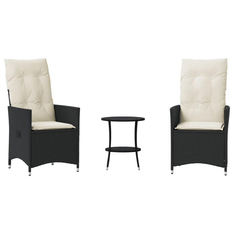 Bistro Set Black, Cream, Black