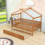 Lit de maison en bois avec garde-corps de sécurité et lit gigogne simple-2002371666-2002371677